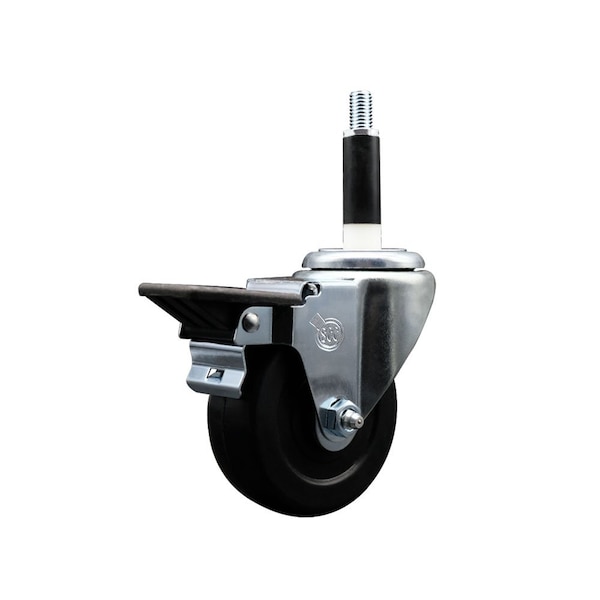 3.5'' Soft Rubber Swivel 7/8'' Expanding Stem Caster with Brake